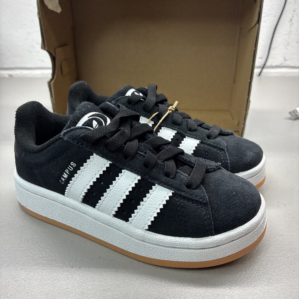 Adidas Campus 00s EL C Kids 11K Black White Suede Gum Sole JI4331 New With Box
